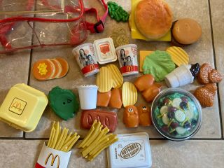 2001 McDonalds Backpack Play Food Set Mc Flurry,  Nuggets,  Fries,  Burgers RARE 3