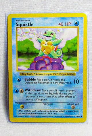 Pokemon Base Set First Edition Squirtle Shadowless