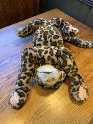 Vintage Extra LARGE 36” Folkmanis Stuffed Animal Leopard Cat Plush Puppet 3