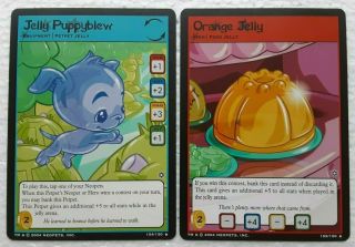Neopets Tcg - 2 Secret Rare Cards - Jelly Puppyblew 154/150 Orange Jelly 155/150