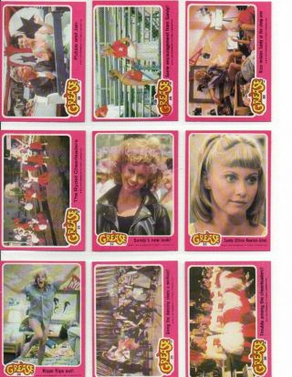 Grease The Movie Trading/picture Cards 9 Cards John Travolta Olivia Newton John