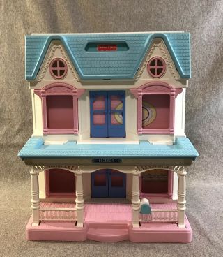 Vintage Fisher Price Dream Doll House Loving Family 6364 Blue Roof