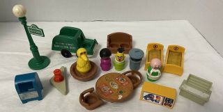 Vtg Fisher Price Little People Play Family Sesame Street House Accessories Only