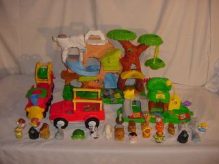 Fisher Price Zoo Talkers Sounds Tree House Safari Jeep Train Animals