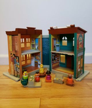 Fisher Price Little People Vintage Sesame Street 938 House 1974 With Accessories