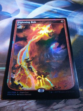 Foil Lightning Bolt (magicfest) Promo Magic Mtg Card