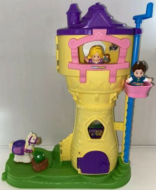 Fisher - Price Little People Disney Princess Tangled Rapunzel Tower & Flynn Rider