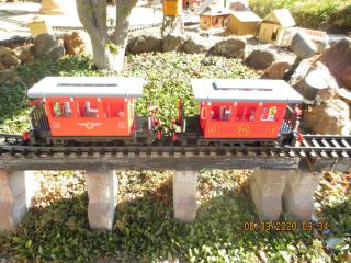 2 Playmobil Pm Red Passenger Train Cars G Scale