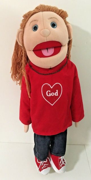 Sunny & Co.  Toys 28 " Full - Bodied Ventriloquist Puppet,  Girl With Red Shirt - Euc