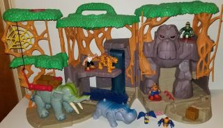 Fisher Price Imaginext Gorilla Mountain Jungle Safari Playset Animals Figures