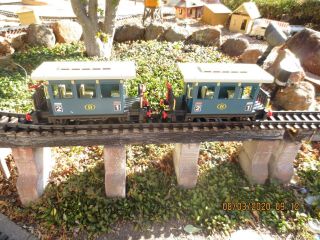 2 Playmobil 4100 Blue Passenger Train Cars G Scale