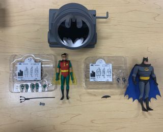 Dc Collectibles Btas Batman And Robin With Bat Signal Loose Complete