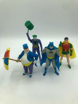 Vintage 1984 Kenner Powers Batman,  Robin,  Penguin And Joker