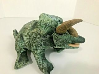 Folkmanis Folktails Baby Triceratops Dinosaur Plush Hand Puppet 11 " Plush Green