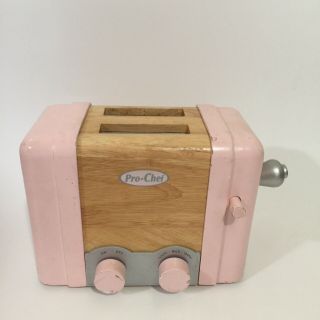 Pottery Barn Kids Retro Kitchen Pink Wooden Toaster