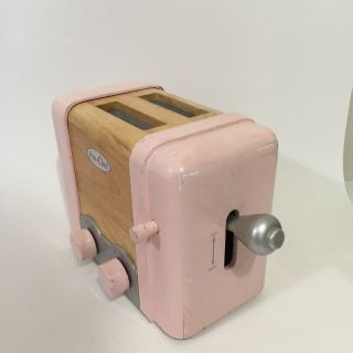POTTERY BARN KIDS Retro Kitchen Pink Wooden Toaster 3