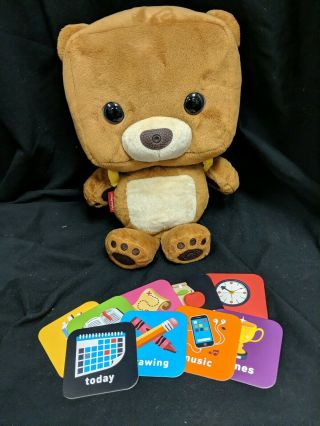 Fisher Price Smart Toy Teddy Bear Interactive Learning Plush W/o Charger 9 Cards