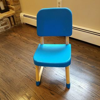 Vintage Fisherprice 1985 Toddler Size Blue Arts Craft Chair With Storage On Back