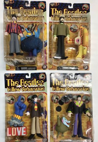 1999 The Beatles Mcfarlane Toys Yellow Submarine Action Figures Nib Spawn