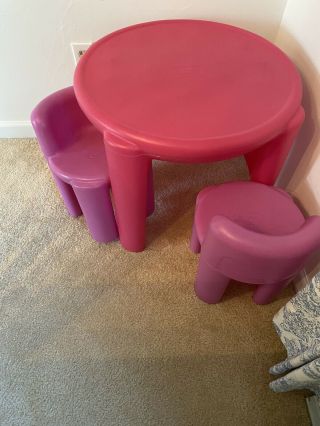 Vintage Little Tikes Table And Chairs Pink And Purple