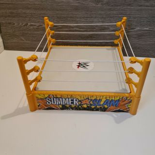 Wwe Summerslam Superstar Wrestling Ring Spring Loaded Mattel Rare Yellow