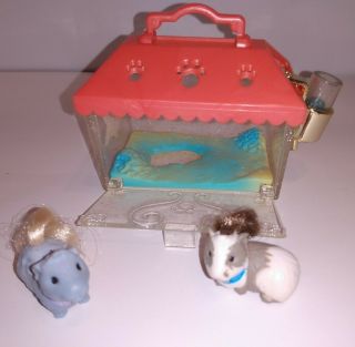 Vintage Littlest Pet Shop Thirsty Guinea Pigs W/ Drink - It - Up Bottle;,  Good