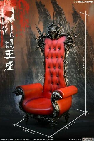 Wolfking 1/6 Wk88006a Skull Throne Chair Scene Props F 12 " Action Figure
