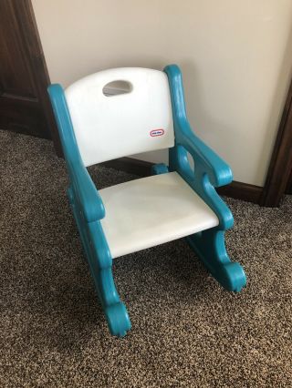 Little Tikes Teal And White Victorian Rocking Chair Child Size