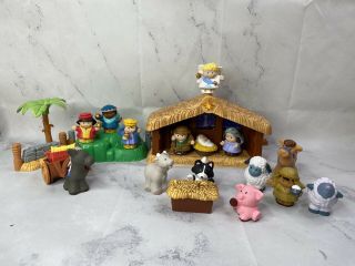 Little People Nativity Set Fisher Price Christmas Story Songs Lights,  2002