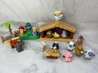 Little People Nativity Set Fisher Price Christmas Story Songs Lights,  2002 3