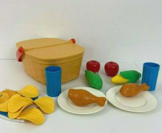 Vintage Fisher Price Fun With Food Pack A Picnic Basket 2109 Complete Chips