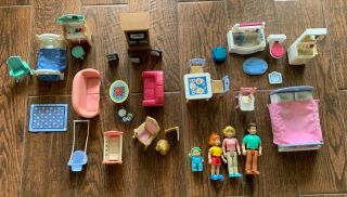 Vintage Fisher Price Loving Family Doll House Furniture