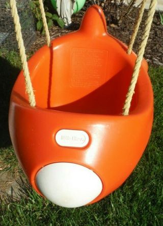 Vintage Little Tikes Red/orange Airplane Bucket Swing