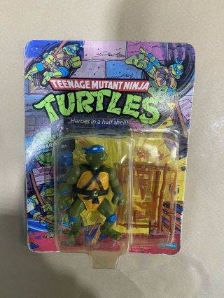 1988 Tmnt Turtles 10 Back Figure Moc Unpunched Leonardo