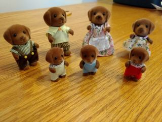 Calico Critters Sylvanian Families Chocolate Labrador Family And Triplets