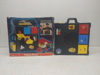 Rare Vintage Fisher Price Magic Show Play Set Trunk 1982 W/ Org Box