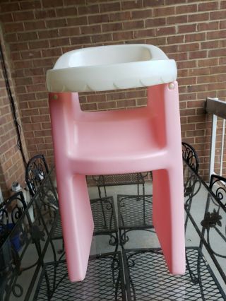Vintage Little Tikes White Pink Baby Doll Highchair Child Size