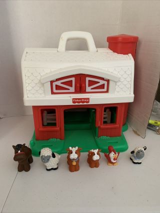 Fisher Price 1995 Vintage 2590 Red Barn Silo Little People Chunky Farm Toy