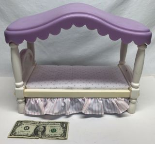 Vintage Little Tikes My Size Dollhouse Large Canopy Bed - Barbie Size 90’s