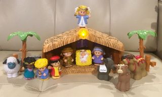 Fisher - Price Little People Deluxe A Christmas Story Nativity Scene Playset Euc
