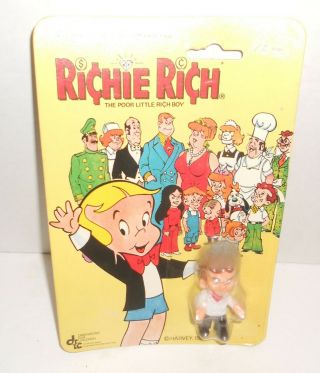 Vintage 1981 Harvey Comics Rare Richie Rich Pvc Figure Reggie & Dog Moc