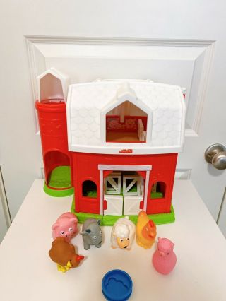 Fisher Price Little People Animal Friends Farm Barn With Sound /figures Euc