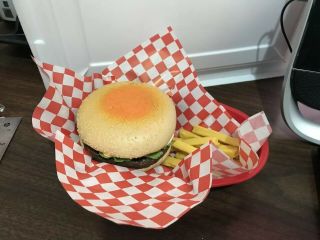 Mtc Realistic Burger King Play Food Props Whopper Hamburger W/cheese & Fries