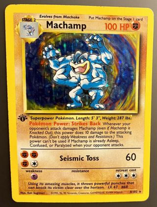 Machamp 8/102 - 1st Edition - Base Set - Holo Rare - Pokémon Card - 1999
