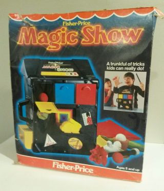 Fisher Price 999 Magic Show 1982 Issued Trunkful Tricks For Kids W Box