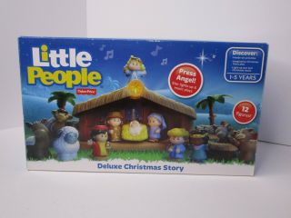 Fisher Price Little People Musical Deluxe Christmas Story Nativity Scene Manger
