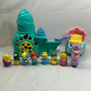 Fisher Price Little People Disney Princess Ariel Grotto Castle Palace W Carriage