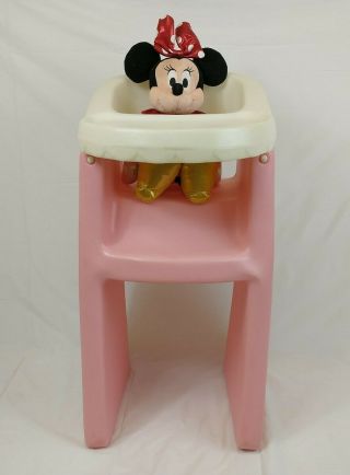 Vintage Little Tikes Child Size Play House Doll High Chair 24 " Tall Pink U.  S.  A