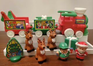 Fisher Price Little People Musical Christmas Train With Santa,  Elf And Reindeer
