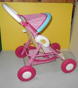 Fisher Price Little Mommy Baby Doll Stroller Rain Forest Lion Elephant Flamingo 2
